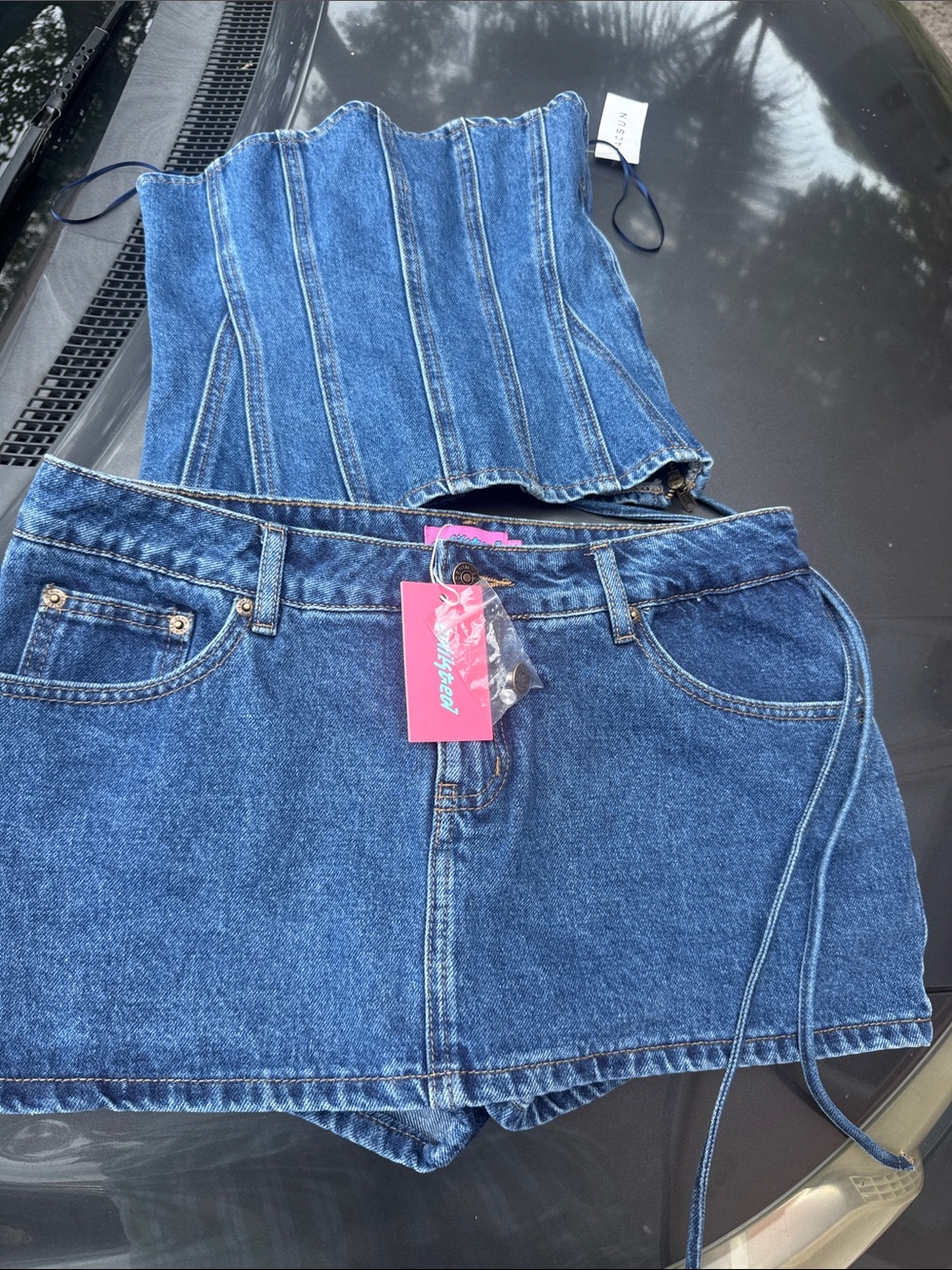 PacSun Blue Denim Mini Skort